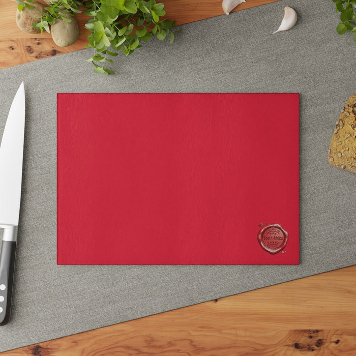 Wax Stamped SA Glass Cutting Board