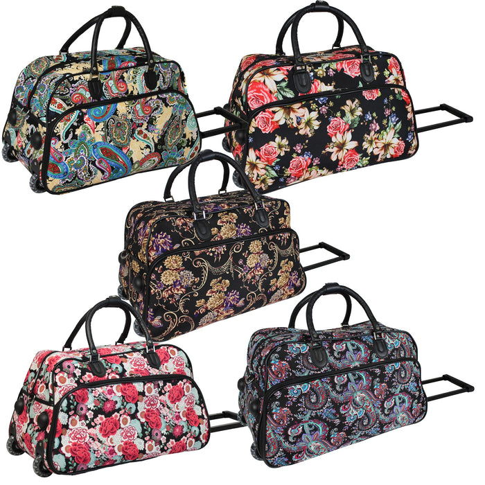 World Traveler Zebra 21-Inch Carry-On Rolling Duffel Bag