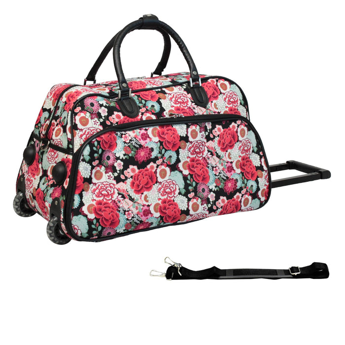 World Traveler Zebra 21-Inch Carry-On Rolling Duffel Bag