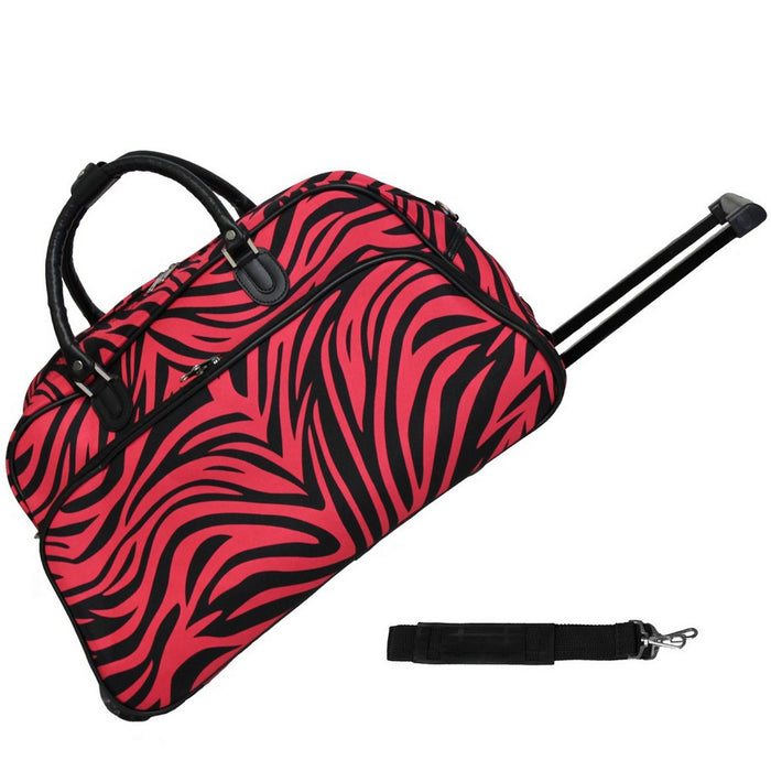 World Traveler Zebra 21-Inch Carry-On Rolling Duffel Bag